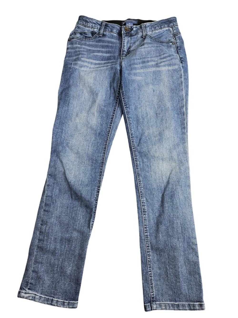 Democracy Ab Solution Straight Jeans Womens 6 Blue Med Wash Mid Rise‎ Stretch